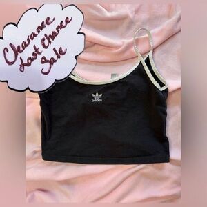 Adidas Women’s XS Black and White Spaghetti Strap Crop Top